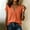 Orange, variant on Women's V Neck Pleated Front Blouse Cotton Blend Short Sleeve Loose Fit Casual Tunic Top Orange 2XL