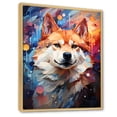 thumbnail image 2 of Designart "Pop Art Spirit Of Shiba Inu II" Animals Dog Floater Framed Canvas Wall Art, 2 of 5