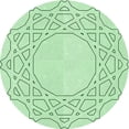 thumbnail image 1 of Ahgly Company Tapis Rond Lavable en Machine Intérieur Transitionnel Vert Menthe, 5 Pieds Rond, 1 of 7