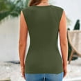 thumbnail image 5 of Jjayotai Women's Ribbed Tank Tops, 2025 Summer Cap Sleeve Slim Fitted Knit Basic Casual Tee Shirts, Trendy Fashion Clothes, Tank Top for Women Army Green^ M, 5 of 8