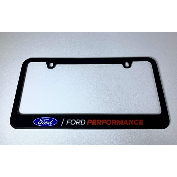 Eurosport Daytona Black License Plate Frame- Ford Performance L/W UV Direct on Black Acrylic