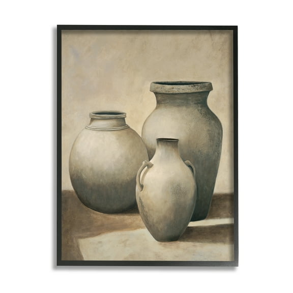 Stupell Industries Clay Plant Pottery Jars Still Life Pencil Sketch,16 x 20, Design by Andre Mazo