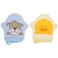thumbnail image 1 of MOVTOTOP 2Pcs Printed Baby Bath Mitts Washcloths Scrubber Cartoon Towels Scrubbers, 1 of 5