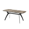 thumbnail image 4 of 5 Piece Ceramic Dining Table with Diamond Stitched Chairs, Blue and Brown- Saltoro Sherpi, 4 of 5