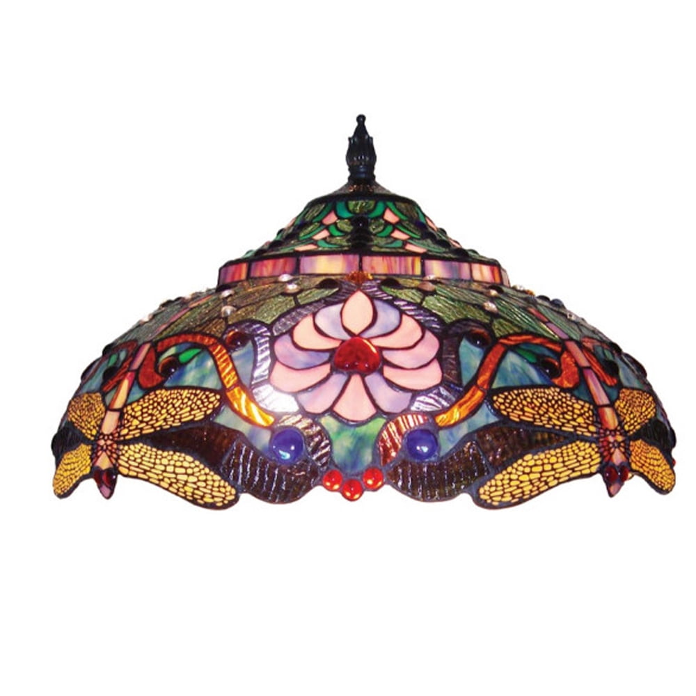 CHLOE Lighting ZYGO Tiffany-style 2 Light Dragonfly Table Lamp 19" Shade