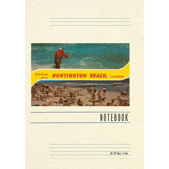 Vintage Lined Notebook Greetings from Huntington Beach (Paperback)