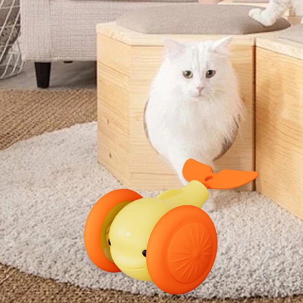 Juguetes de gato para gatos interiores, vehículo interactivo de juguete para mascotas automóvil automático de ballenas para gatos interiores Ejercicio Amarillo