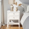 thumbnail image 2 of IVV Modern White Bedside Table, 27.9" Tall Nightstand with 2 Drawers & Bottom Shelf, Multipurpose for Bedroom/Living Room, Home Decor, 2 of 8