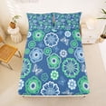 thumbnail image 5 of jejeloiu Ancient Floral Queen Sheets For Men Women,Nature Print Queen Sheet Sets,Blue Green,4-Piece,1 Flat Sheet, 1 Fitted Sheet and 2 Pillowcases, 5 of 6
