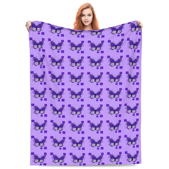 Butterfly Throw Blanket, Soft Warm Flannel Blanket, Lightweight Cozy Blanket for Bed, Couch, Travel, Gift Idea for Women & Men 50x40