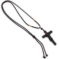 thumbnail image 4 of Artistic Wooden Cross Pendant Necklace For Christian Believers Convenient For Hotel Library 12.2X1.6X0.4In Durable Wood Pendant 1Pcs, 4 of 5