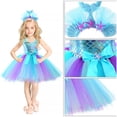 thumbnail image 4 of KAWELL Mermaid Tutu Dress Birthday Party Halloween Princess Costume with Headband (Blue), 4 of 5