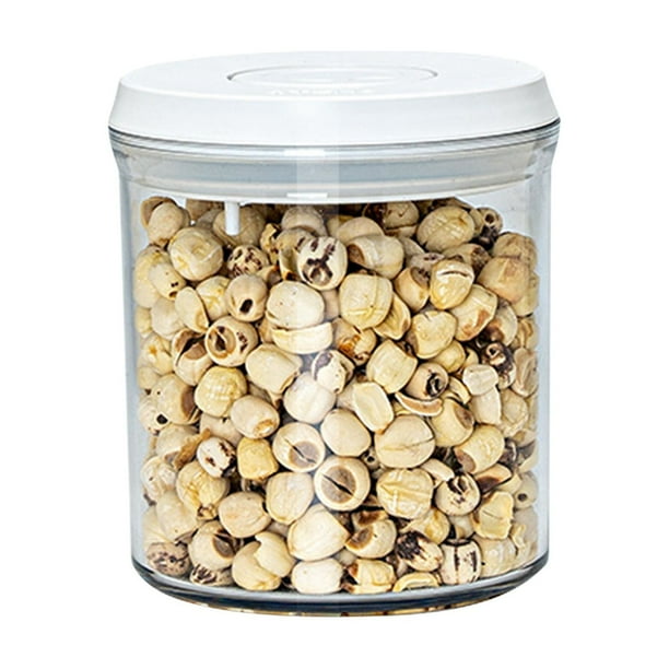 Tarro de almacenamiento de granos en polvo, tarro transparente para cereales con tapa metálica, tarro para almacenar granos para snacks, tarro para almacenar granola, tarro portátil con tapa
