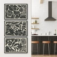 thumbnail image 4 of IDEA4WALL Framed Canvas Print Wall Art Set of 3 Vintage Garden Flower Fine Art Black & Beige Floral Wall Decor Botanical Pattern Retro Prints Nature Wildflowers Minimal Artwork - 24"x36"x3 Black, 4 of 5
