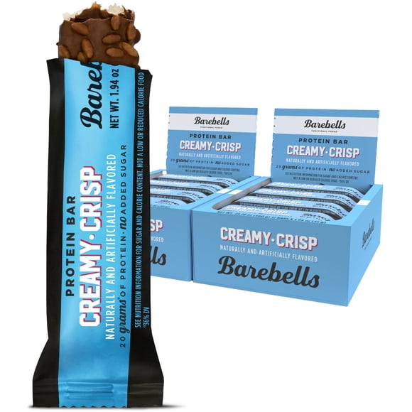 Barras de proteína BAREBELLS Creamy Crisp 20 g de proteína, pack de 24