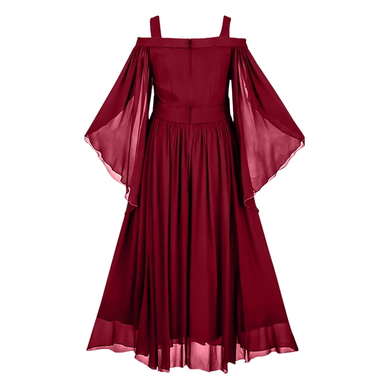 Women's Plus Size Gothic Black Flare Sleeves Dress With Mesh Spliced Double Layer Midi - Walmart.com Women's Plus Size Gothic Black Flare Sleeves Dress With Mesh Spliced Double Layer Midi - Walmart.com