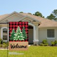 thumbnail image 2 of JOOCAR Welcome Winter Christmas Garden Flag with Pine Trees and Plaid Design for Winter Christmas Home Outdoor Garden Yard Door Decor 12x18 inch, 2 of 5