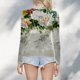 thumbnail image 2 of Gibobby Blusas Termicas Dama Blusa de manga larga con cuello redondo a la moda de verano para mujer, camisa estampada superior semitransparente, camisa inferior（Blanco， XXL), 2 of 4