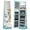 Blue, variant on Furnibear 360° Rotating Mirrored Jewelry Cabinet Armoire 3 Color LED Modes Lockable for Bedroom Dressing Room, Blue