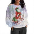thumbnail image 3 of Women's Sweatshirts Merry Christmas Fleece Crewneck Sweaters Fashion Christmas Printed Long Sleeve Blouses Casual Loose Shirts Xmas Holiday Pullover Tops, 3 of 9