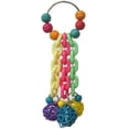 thumbnail image 2 of Flmtop Colorful Rattan Ball Bird Parrot Budgie Chew Climbing Chain Toy Pet Cage Decor Random Color, 2 of 6