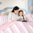 thumbnail image 5 of Erosebridal Minimalist Striped 7-Piece Twin Bedding,Geometric Line Bedding Comforter Set,Pink Reversible, 5 of 7