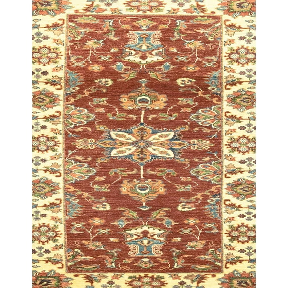 Ahgly Company Machine Washable Indoor Rectangle Abstract Grapefruit Red Area Rugs, 5' x 8'