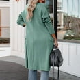 thumbnail image 4 of Women's Long Cardigan Open Front Casual Loose Oversized Coatigan Notch Collar Trench Coat, 4 of 7