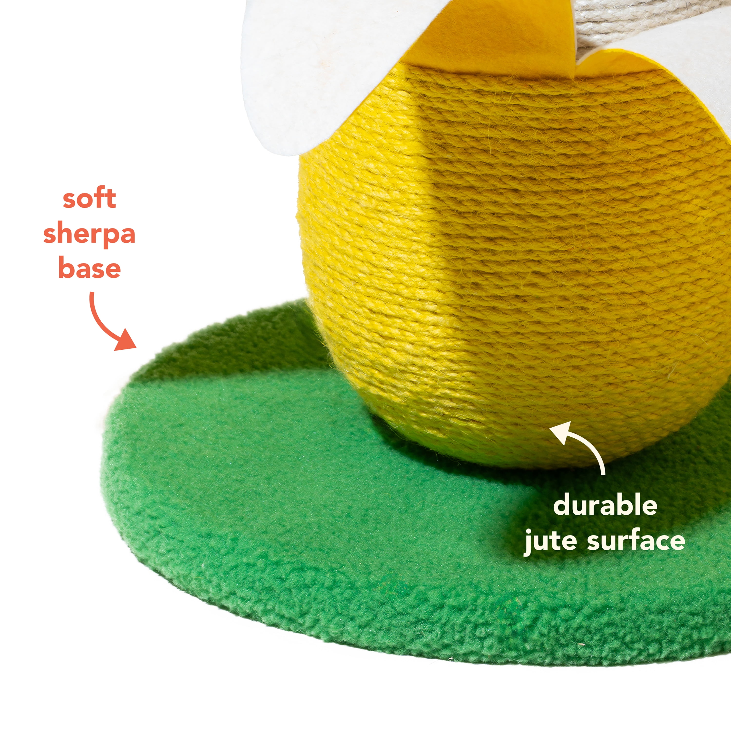 Oodles Yellow Banana Durable Jute Cat Scratching Pad, O/S