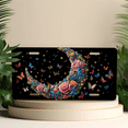 thumbnail image 4 of 1 Pcs 2D Flat License Plate Covers & Frames, Moon with Flowers For Decorative Front, Waterproof For Decoration Aluminum License Plate Covers & Frames Cover For Men Women, 12" X 6", 4 of 6