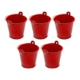 thumbnail image 1 of 5 cubos pequeños de metal, cubos de hojalata, manualidades, centro de mesa, pintura resistente para el hogar Rojo, 1 of 8