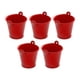 thumbnail image 1 of 5 cubos de metal galvanizado, cubos de hielo, recipientes para manualidades con asa, decoración del hogar, jarrones metálicos decorativos resistentes Rojo, 1 of 8