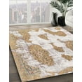 thumbnail image 3 of Ahgly Company Machine Washable Indoor Square Abstract White Gold Area Rugs, 4' Square, 3 of 7