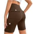 thumbnail image 5 of cfhntfmh Womens Workout Biker Shorts with Cargo Pockets High Waisted Solid Color Gym Shorts Summer Athletic Shorts, 5 of 7