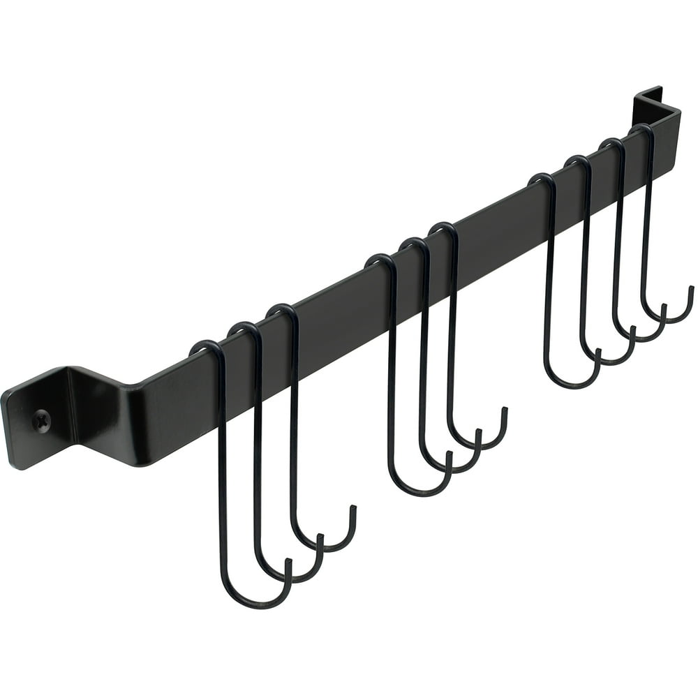 Sorbus Gourmet Kitchen Rail with 10 Hooks, Wall Mounted Wrought Iron ...