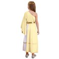 thumbnail image 2 of LiiYii Kids Girls Ancient Greek Princess Outfits One Shoulder Maxi Toga Dress with Wreath Headband Yellow 16, 2 of 7