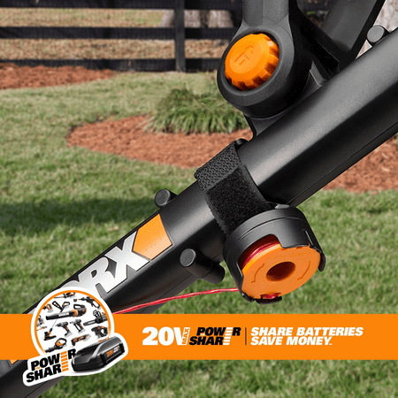WORX - 20V 12" Cordless Straight Shaft Grass Trimmer (1 x 2.0 Ah Battery and 1 x Charger) - Black