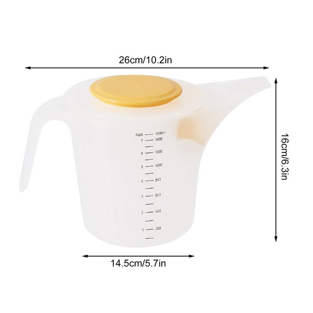 Multifunctional Liquid Measuring Cup with Strainer Spout Large Capacity Mixing Bowl for Baking Cooking Kitchen Tool for Eggs Batter and Ingredients Durable Plastic Design with Measurement Scale