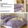 thumbnail image 4 of Simple&Opulence 100% Linen Duvet Cover Set with Washed-French Flax-3 Pieces Solid Color Basic Style Bedding Set-Breathable Soft Comforter Cover with 1 Pillowsham(Queen, Lilac), 4 of 7