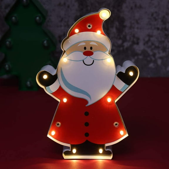 Hanging Metal Light Up Christmas Party Home Decoration LED Light (Santa)