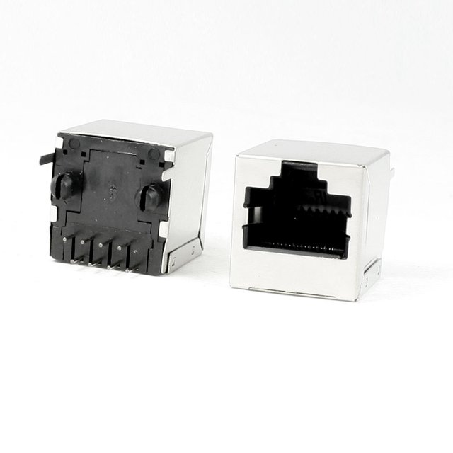 Conector vertical blindado RJ45 8P8C PCB de 10 piezas 16 x 15.5 x 16 mm