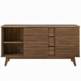 thumbnail image 6 of Contemporary Modern Urban Designer Living Room Lounge Club Lobby Media TV Stand Storage Buffet Sideboard, Wood, Natural Walnut Brown, 6 of 9