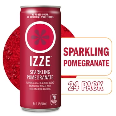 IZZE Sparkling Juice Beverage Blend, Pomegranate, No Sugar Added, 8.4 FL OZ, 24 Cans