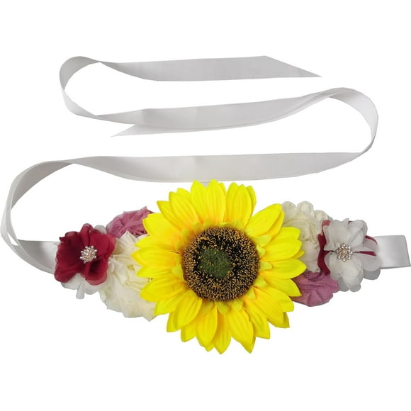 SHIQI-Sunflower Belt for Maternity Dress Sunflower Sash for Women Sunflower Sash for Baby Shower Sunflower Sash for Bridal Shower