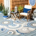 thumbnail image 2 of SAFAVIEH Cabana Brynn Floral Indoor/Outdoor Area Rug, Grey/Blue, 5'3" x 5'3" Round, 2 of 13