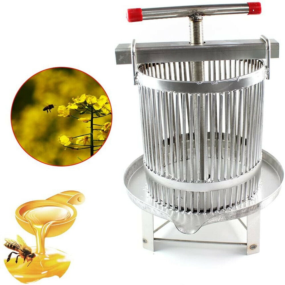 Manual Bee Honey Press Presser Wax Machine Stainless Steel Household Beekeeping 