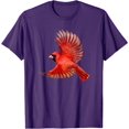 thumbnail image 1 of Cute Flying Northern Red Cardinal Bird Redbird Wings T-Shirt, 1 of 1