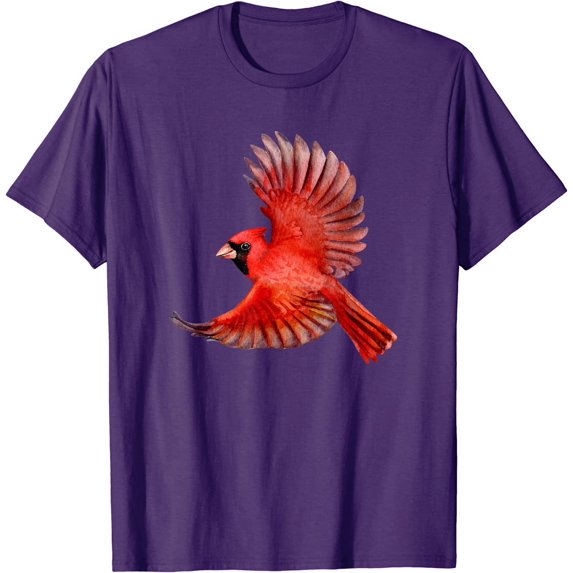 Cute Flying Northern Red Cardinal Bird Redbird Wings T-Shirt
