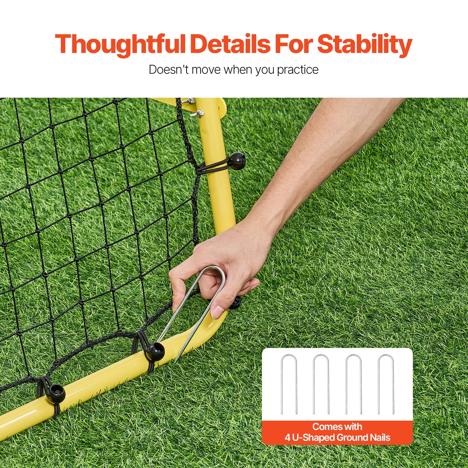 KFFKFF Football Bounce Back Net, 40"x35"x37" Compact Soccer Training Presents, Completely Flexible Angles Goal Mesh, Tools & Gear for Children, Adolescents & All Ages