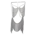 thumbnail image 1 of Cinturón de cadena de cintura de vientre de bikini de cadena con flecos borla Plata Zulema Traje de cadena de cuerpo, 1 of 8